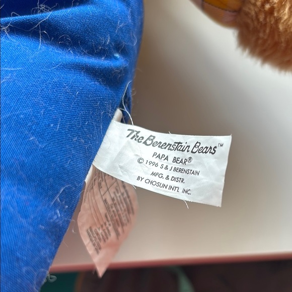 Vintage The Berenstain Bears Papa Bear 20in plush toy - Picture 3 of 4